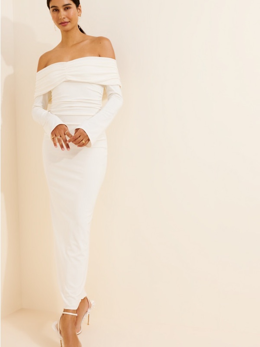 BHLDN Off-The-Shoulder Bell Sleeve Dress
